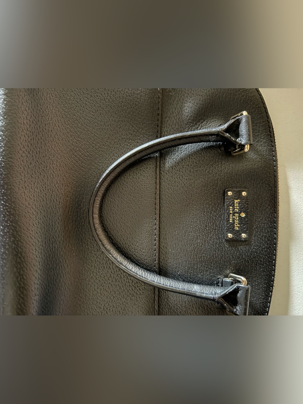kate spade black pebbled leather satchel tote